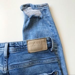Zara Trafaluc Denim Makers Distressed Blue Jeans